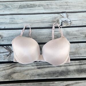 Jennifer Aerie 34D Nude Tan Bra Lace Sexy Basic 54485